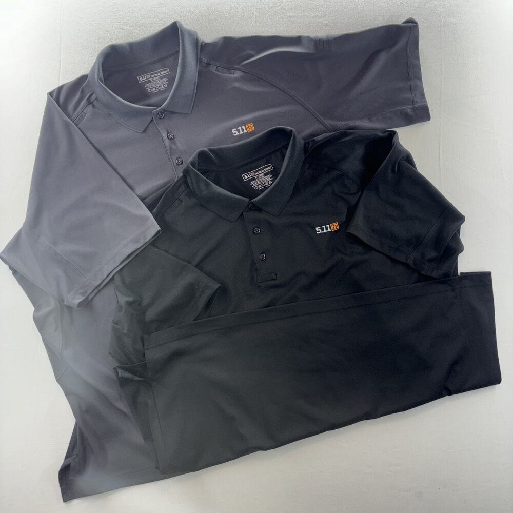 Lot Of 2 5.11 Tactical Polo Shirts Men Ls Size 3XL Short Sleeve Security